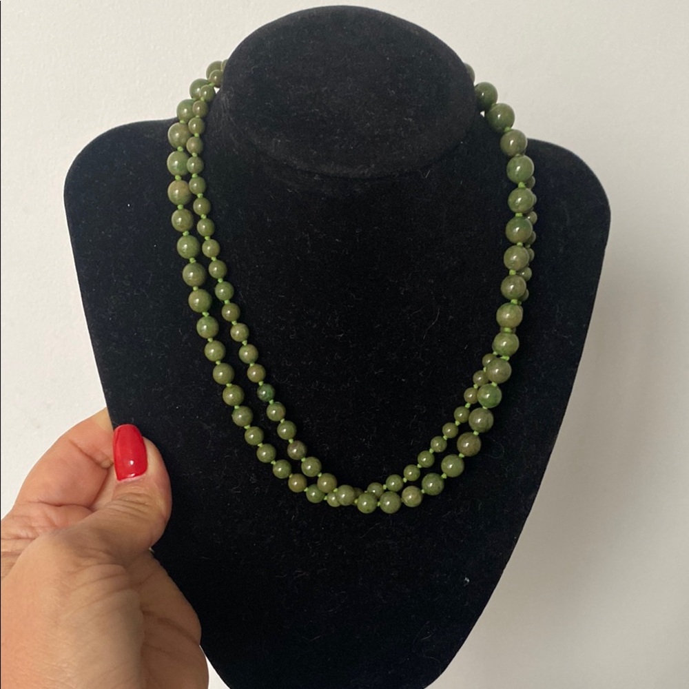 Vintage Jade 14k Bead Necklace